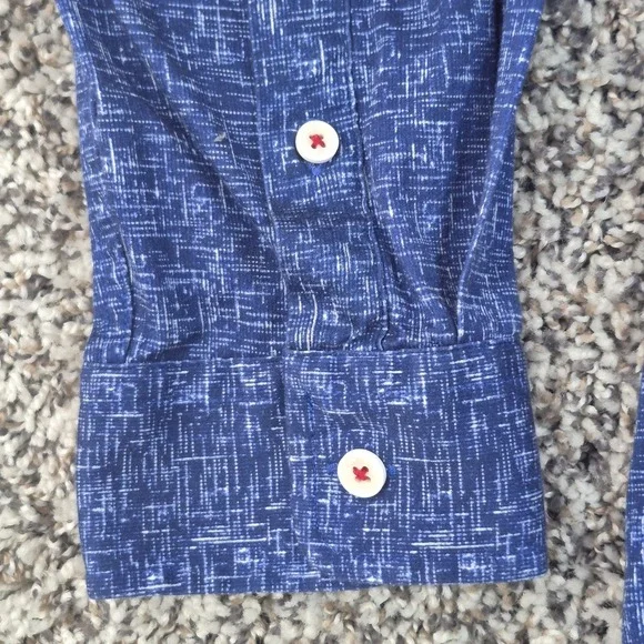 Buttercloth Long‎ Sleeve Button Down Shirt Men's 2XLT Geometric Flip Cuff - Picture 5 of 8